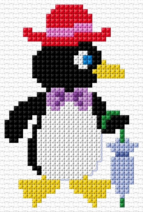 Pinguin free cross-stitch pattern