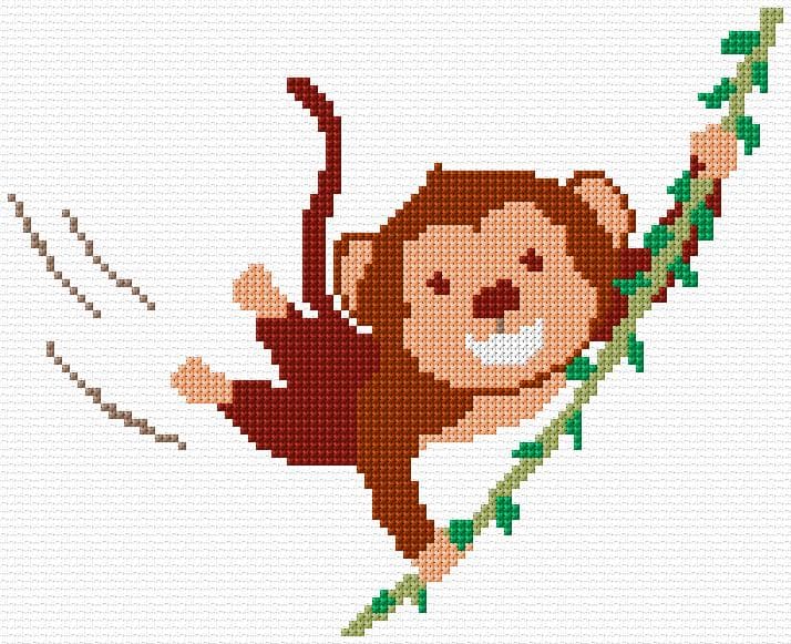 Monkey free cross-stitch pattern