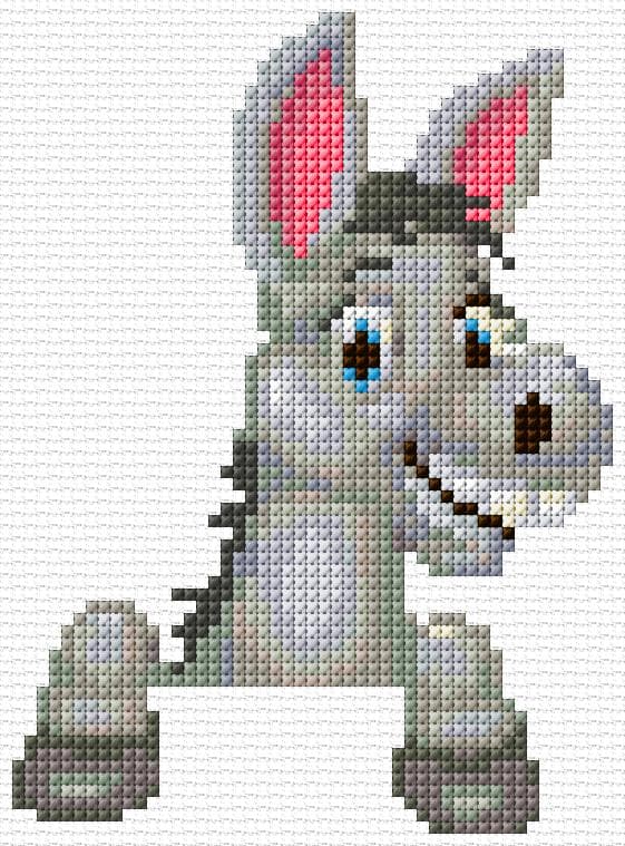 Donkey free cross-stitch pattern