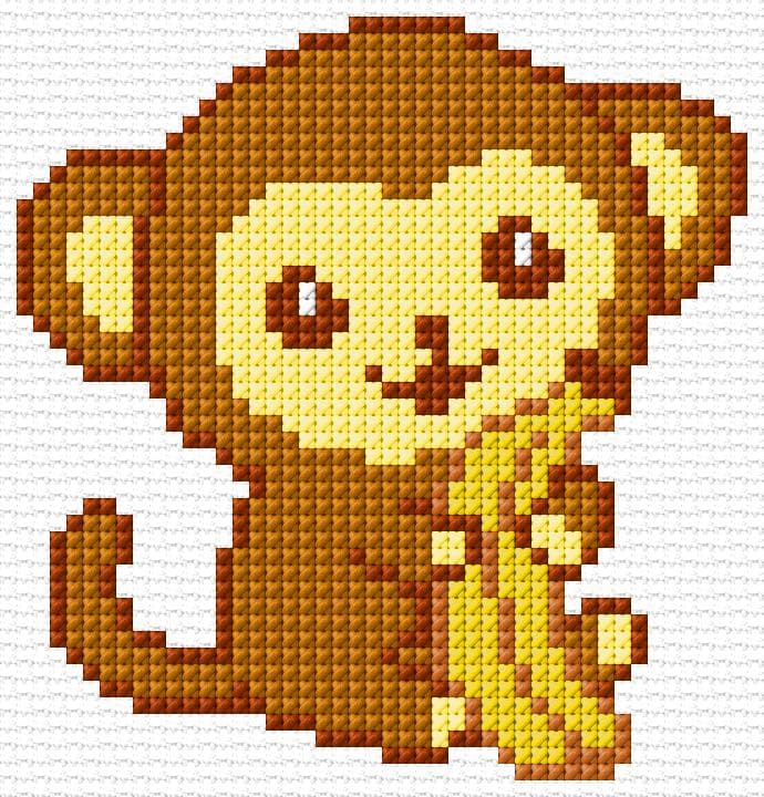 Monkey free cross-stitch pattern