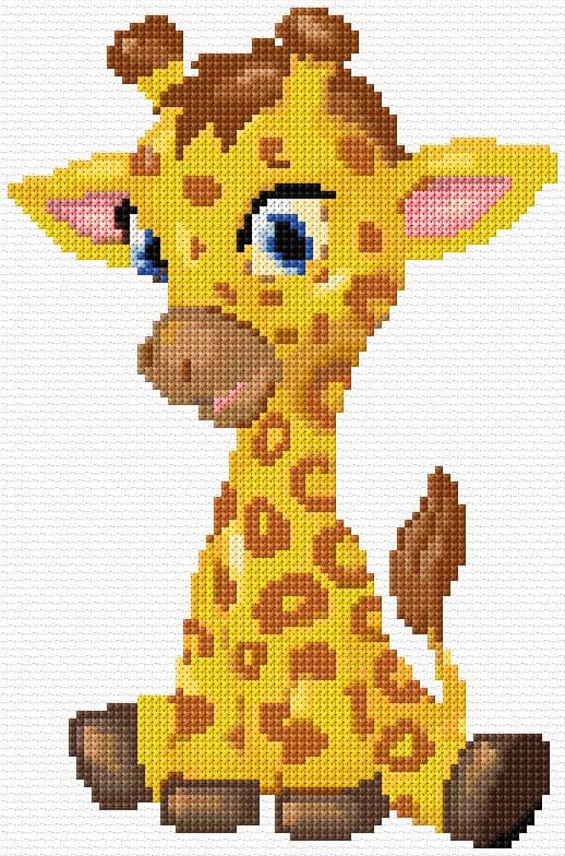 Giraffe free cross-stitch pattern