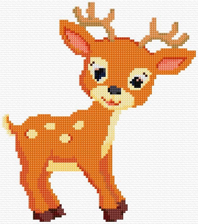 Deer free cross-stitch pattern