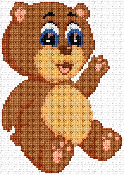 Teddy free cross-stitch pattern