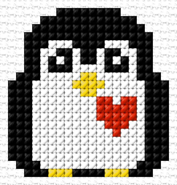 Pinguin free cross-stitch pattern