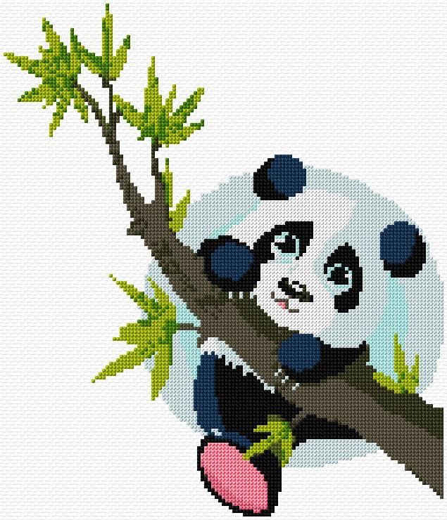 Panda free cross-stitch pattern