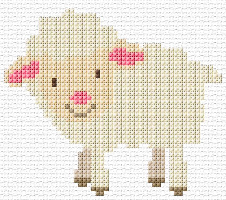 Lamb free cross-stitch pattern
