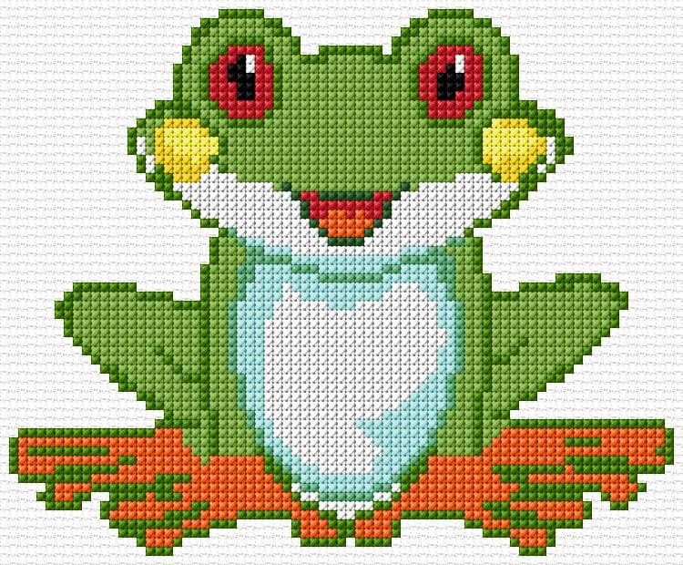Frog free cross-stitch pattern