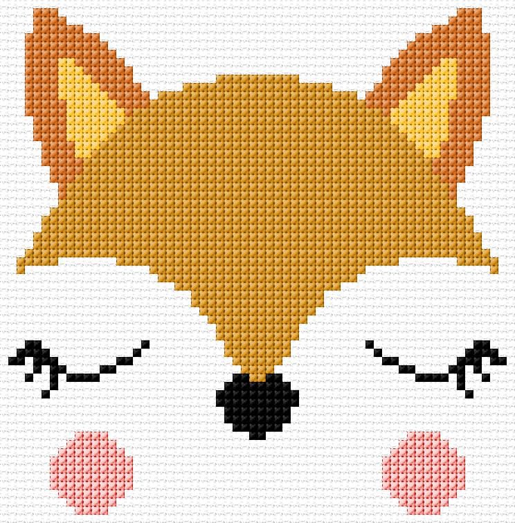 Fox free cross-stitch pattern