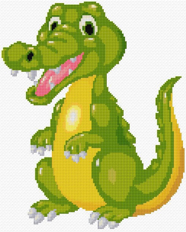 Crocodile free cross-stitch pattern