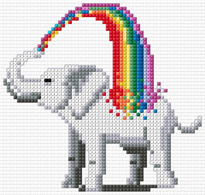 Elephant free cross-stitch pattern
