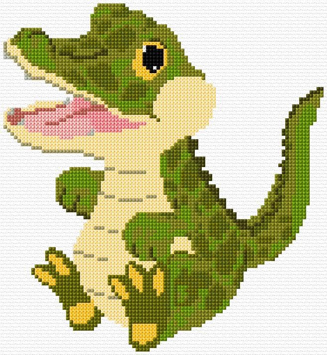 Crocodile free cross-stitch pattern