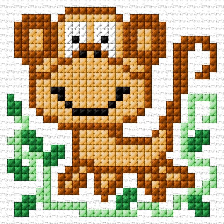 Monkey free cross-stitch pattern
