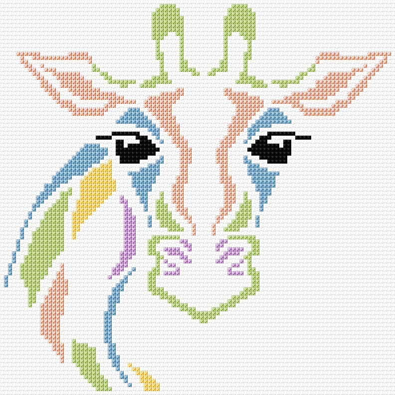 Giraffe free cross-stitch pattern