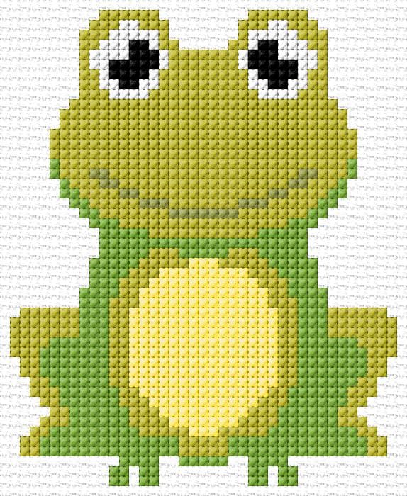 Frog free cross-stitch pattern