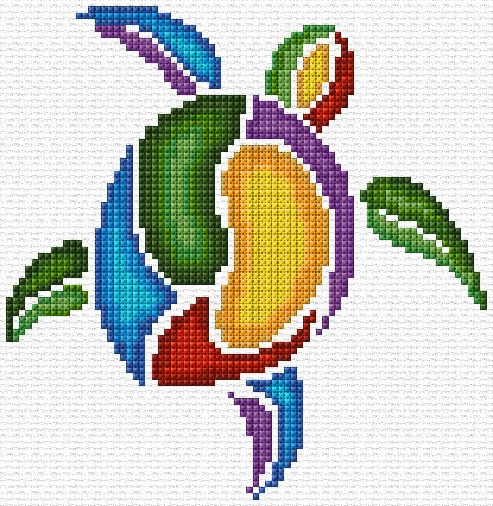 Turtle free cross-stitch pattern