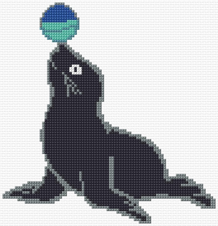 Seal free cross-stitch pattern