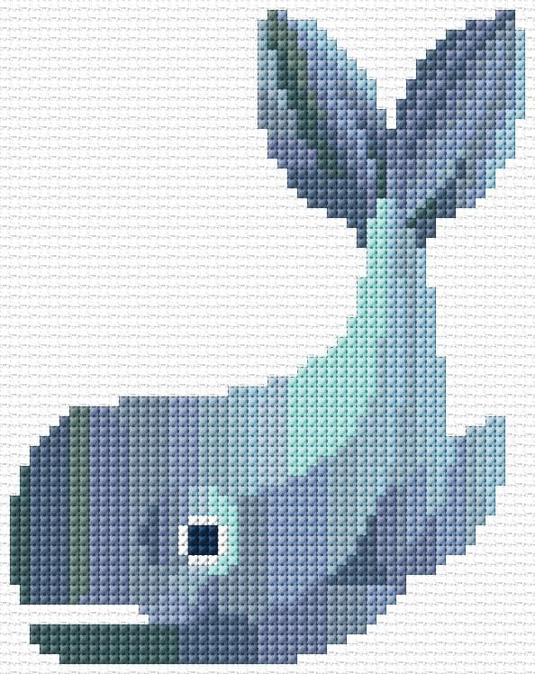 Whale free cross-stitch pattern
