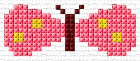 Pink Butterfly free cross-stitch pattern