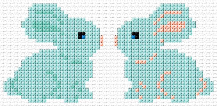 Rabbits free cross-stitch pattern