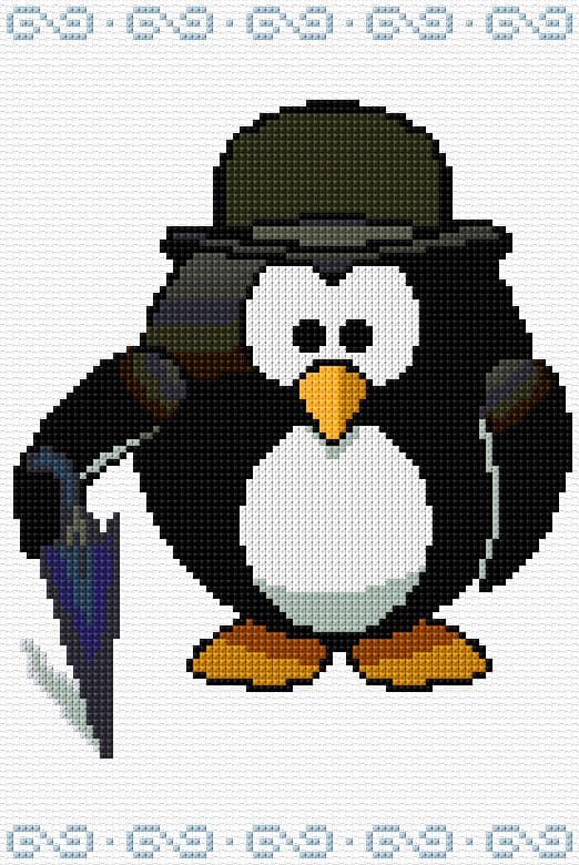 Pinguin free cross-stitch pattern