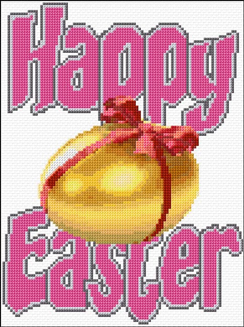 Happy  Easter free cross-stitch pattern