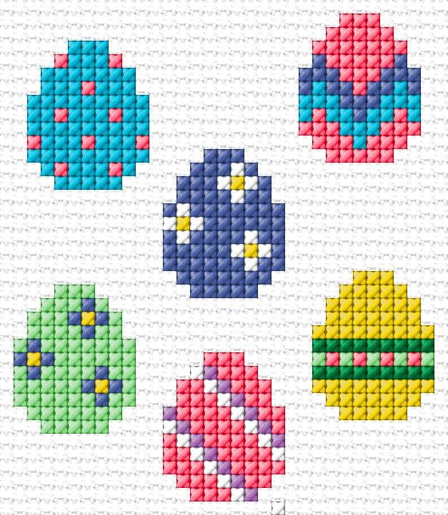Easter Eggs free cross-stitch pattern