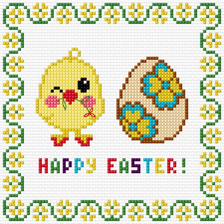 Easter Card free cross-stitch pattern