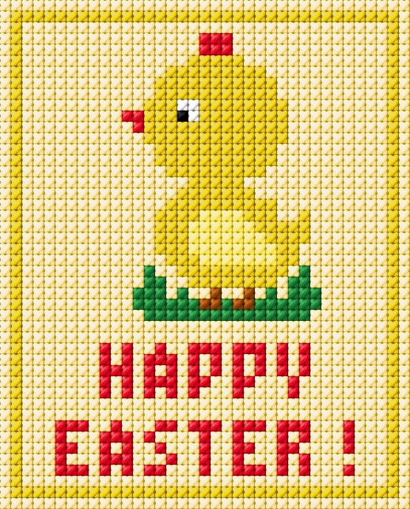 Happy Easter free cross-stitch pattern