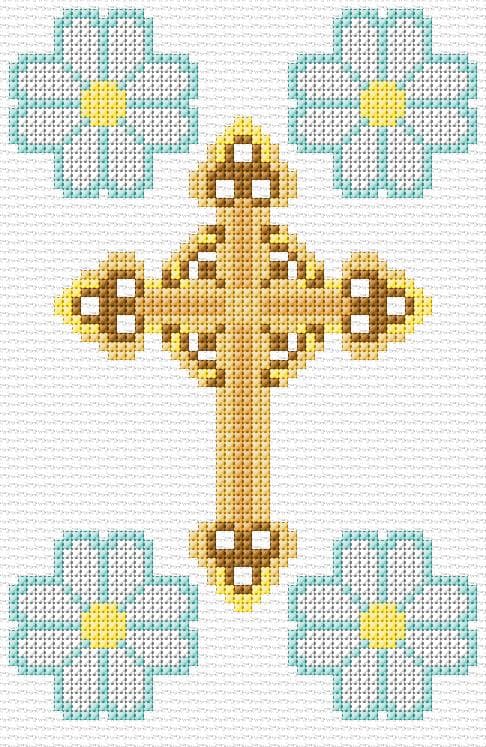 Hi Is Risen free cross-stitch pattern