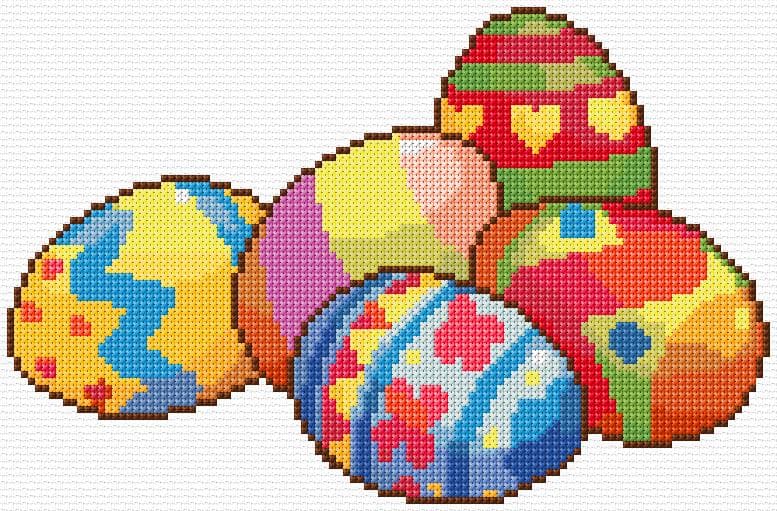 Happy Easter free cross-stitch pattern