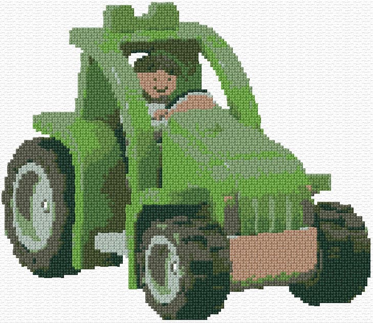 Tractor free cross-stitch pattern