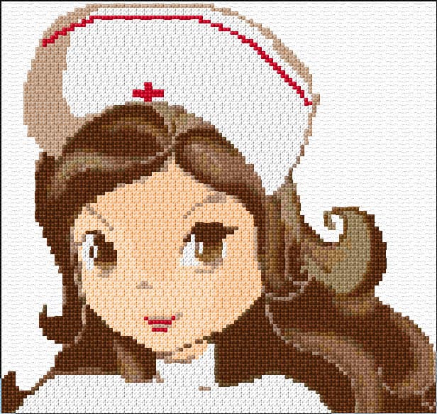 Nurse free cross-stitch pattern
