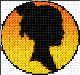 Silhouette free cross-stitch pattern