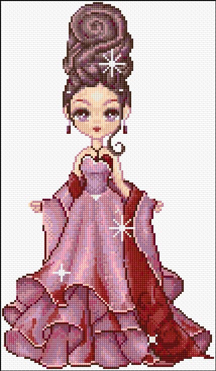 Lady free cross-stitch pattern