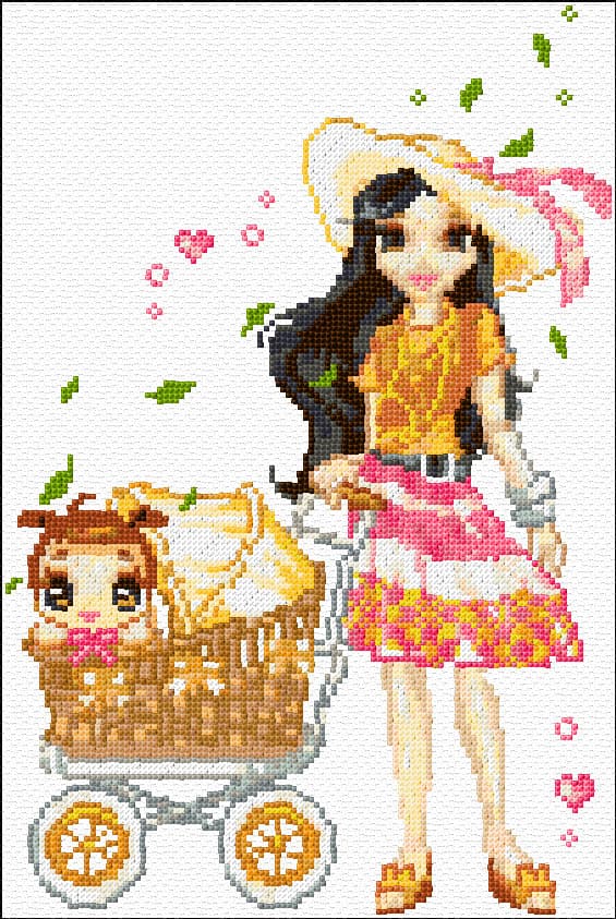 Mom and Baby free cross-stitch pattern
