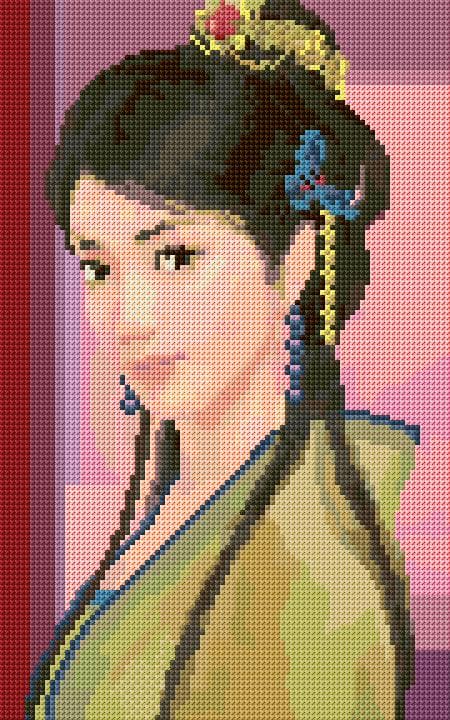 Chineese Girl free cross-stitch pattern