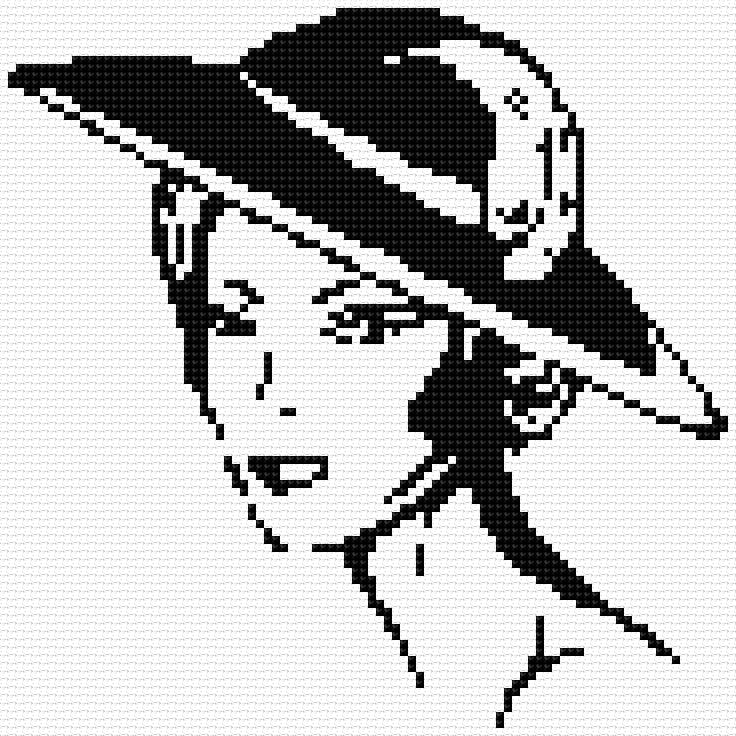 Lady free cross-stitch pattern