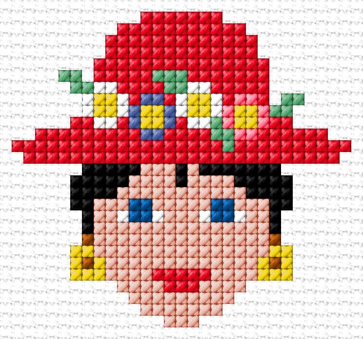 Woman free cross-stitch pattern