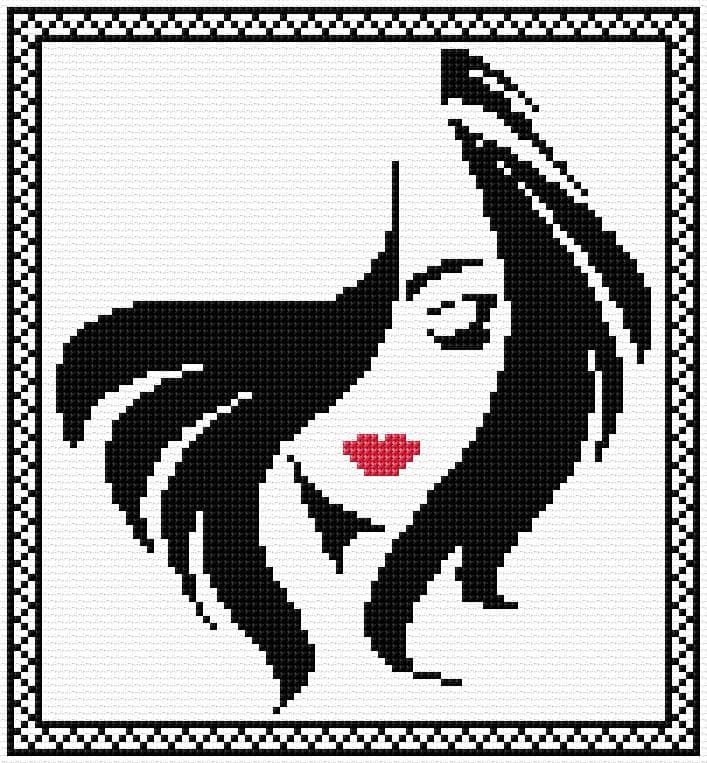 Woman free cross-stitch pattern