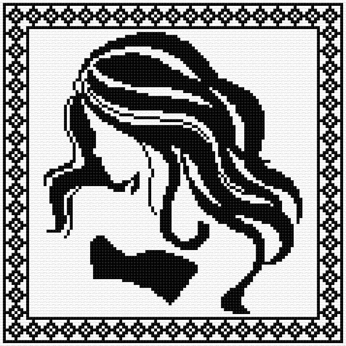 Girl free cross-stitch pattern
