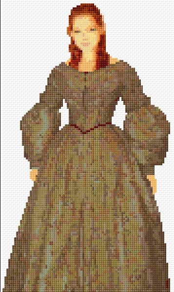 Victorian Woman free cross-stitch pattern