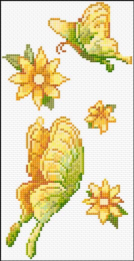 Butterflies free cross-stitch pattern