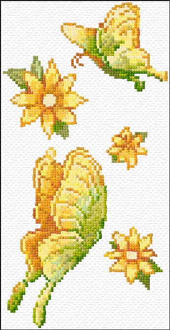 Butterflies free cross-stitch pattern