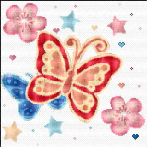 Butterflies free cross-stitch pattern