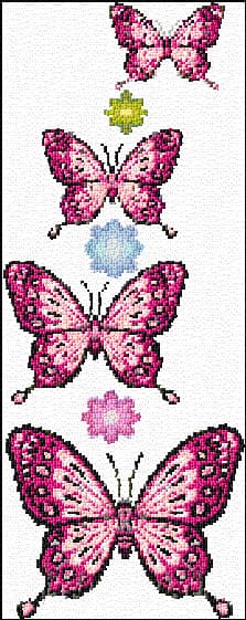 Butterflies free cross-stitch pattern