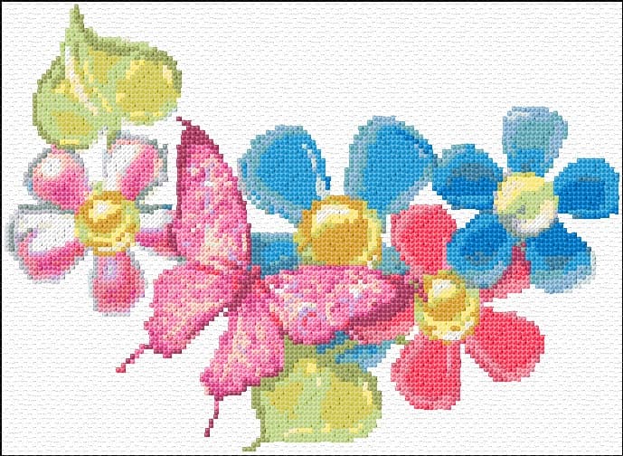 Butterfly free cross-stitch pattern
