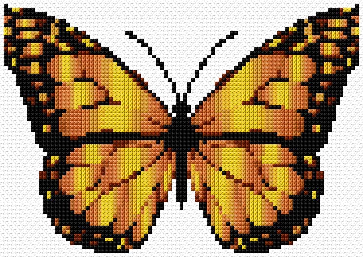 Butterfly free cross-stitch pattern