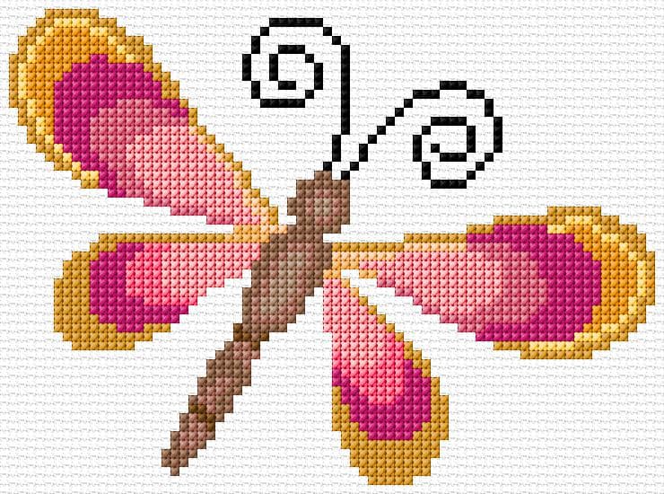 Dragonfly free cross-stitch pattern