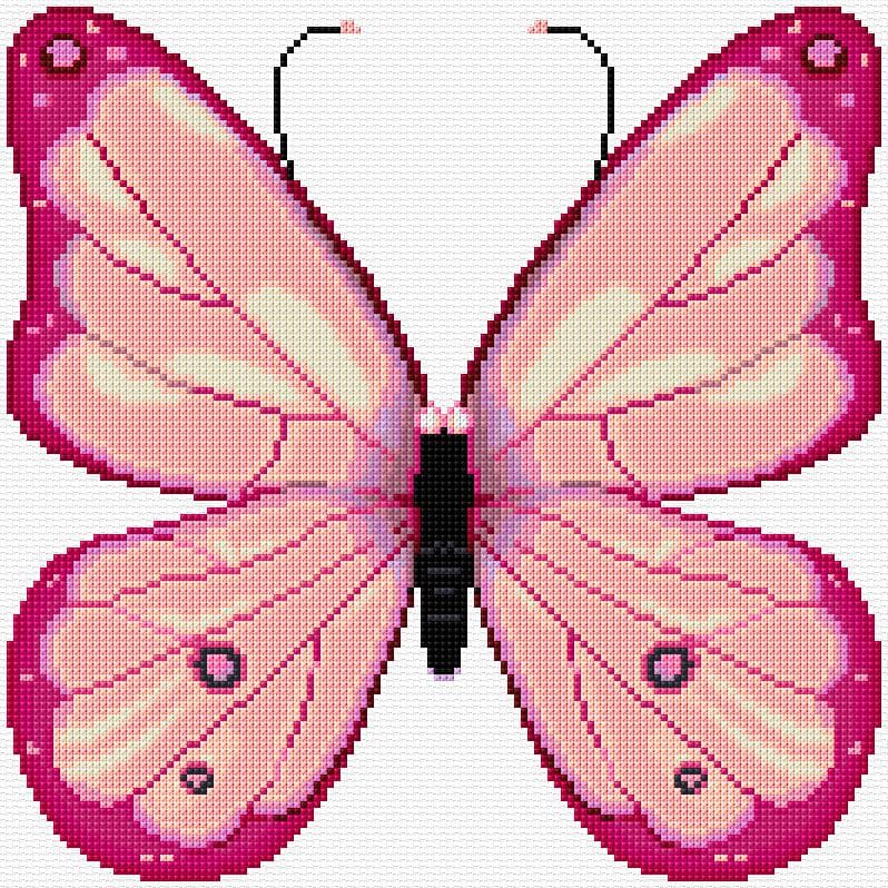 Butterfly free cross-stitch pattern