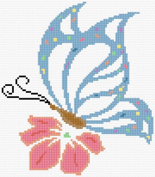 Butterfly free cross-stitch pattern